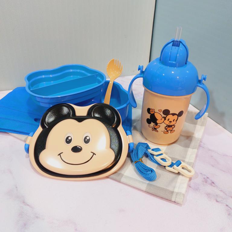 ست قمقمه و ظرف غذای فانتزی طرح میکی دختر وپسر کد 1744