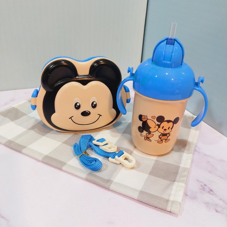 ست قمقمه و ظرف غذای فانتزی طرح میکی دختر وپسر کد 1744