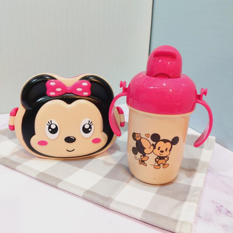 ست قمقمه و ظرف غذای فانتزی طرح میکی دختر وپسر کد 1744