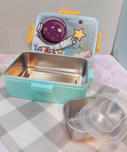 ظرف غذای استیل دو مخزنه فانتزی حیوانات رنگی کد 1746