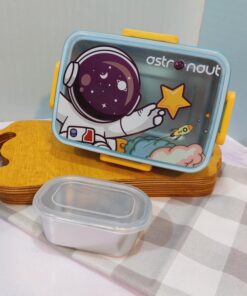 ظرف غذای استیل دو مخزنه فانتزی حیوانات رنگی کد 1746