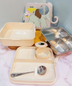 ظرف غذا سه طبقه فانتزی طرح فیل استیل کد 1748