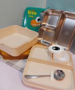 ظرف چاشت دوطبقه مخزن استیل طرح دایناسور DINOکد 1750