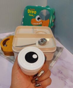 ظرف چاشت دوطبقه مخزن استیل طرح دایناسور DINOکد 1750