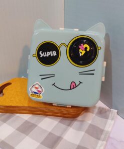 لانچ باکس دوطبقه استیل طرح CAT گربه کد 1749