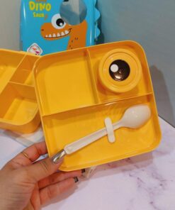 ظرف غذای دو طبقه طرح دایناسور DINO پلاستیکی کد 1752