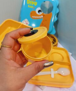 ظرف غذای دو طبقه طرح دایناسور DINO پلاستیکی کد 1752