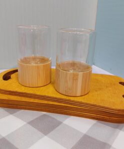 لیوان دوجداره چوبی کد 1754