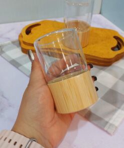 لیوان دوجداره چوبی کد 1754