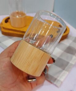 لیوان دوجداره چوبی کد 1754