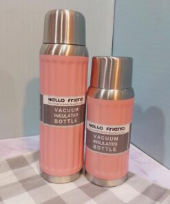 فلاسک سفری استیل برند hello friend رنگی کد 1761