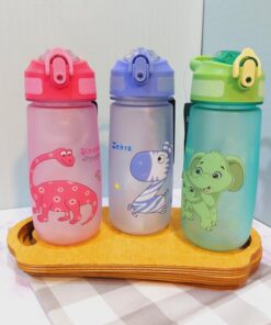 قمقمه نی دار طرح حیوانات شاد رنگی کد 1764