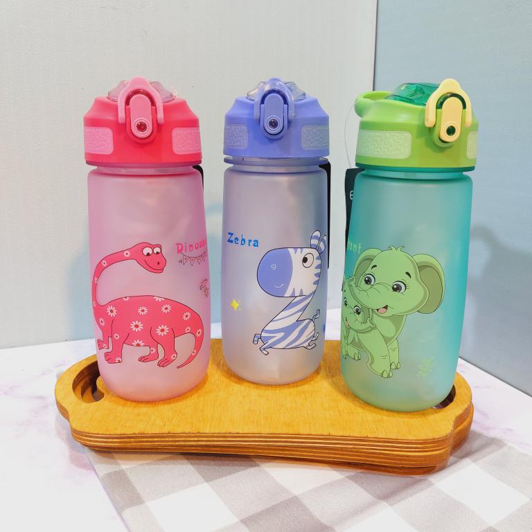 قمقمه نی دار طرح حیوانات شاد رنگی کد 1764