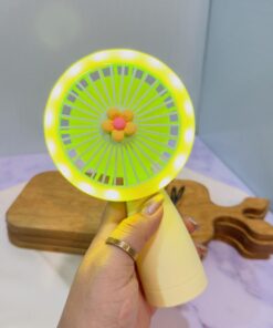 پنکه شارژی چراغ دار کد 1827