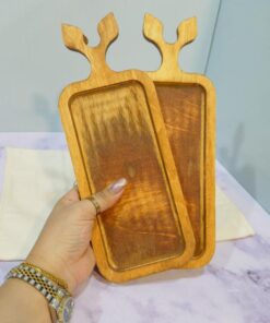 سینی چوبی مستطیلی گل برگ کد 1858