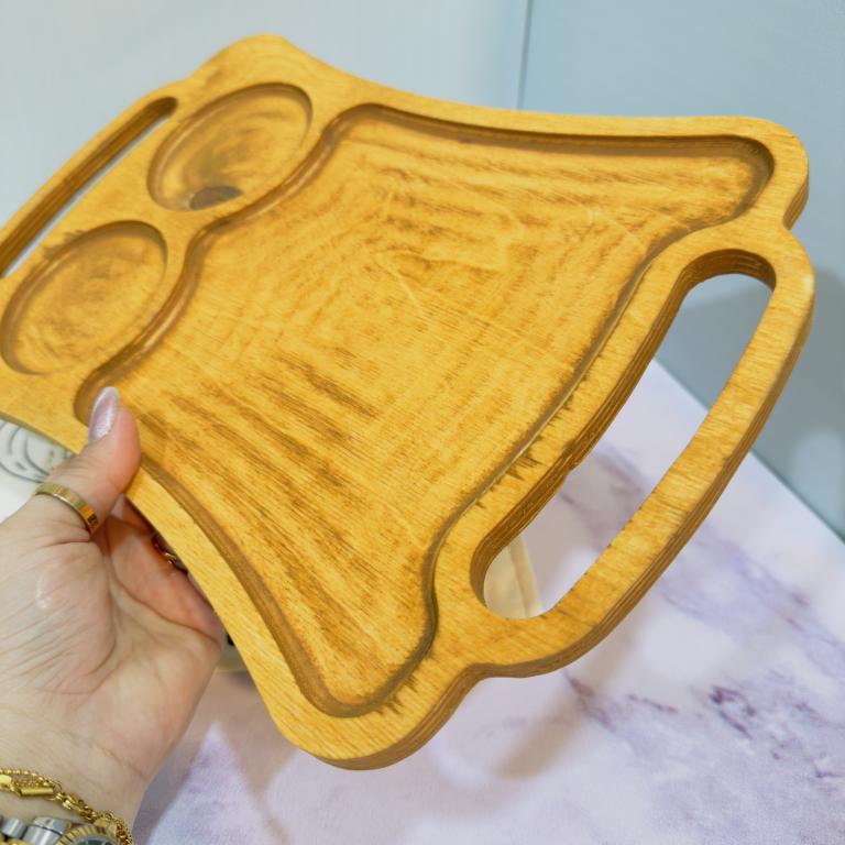 سینی چوبی مستطیلی دسته دار کد 1861