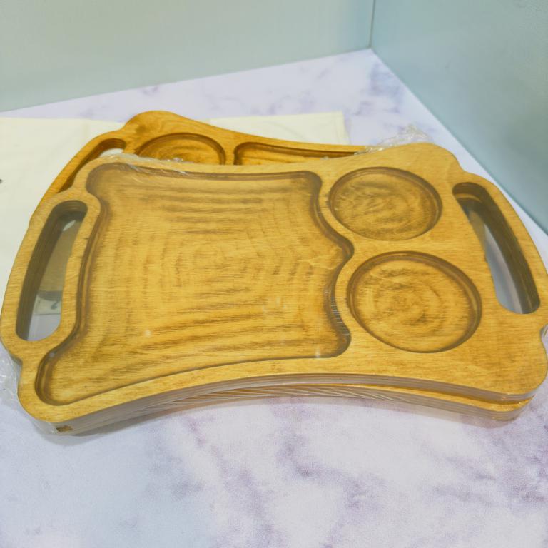 سینی چوبی مستطیلی دسته دار کد 1861