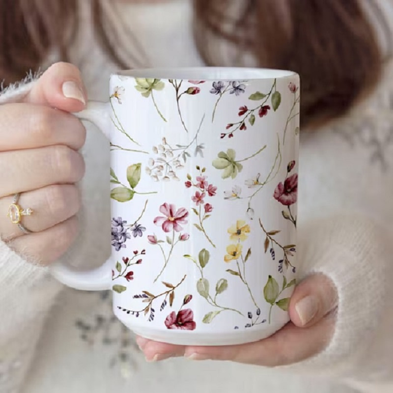 ماگ طرح گلدار