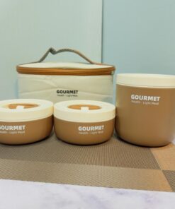 لانچ باکس سه طبقه لاکچری کیف دار طرح کلمن کد 1928