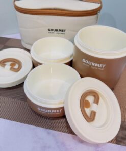 لانچ باکس سه طبقه لاکچری کیف دار طرح کلمن کد 1928