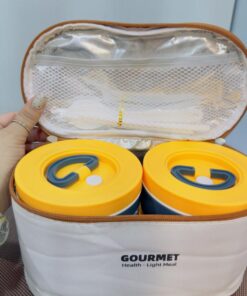 لانچ باکس سه طبقه لاکچری کیف دار طرح کلمن کد 1928