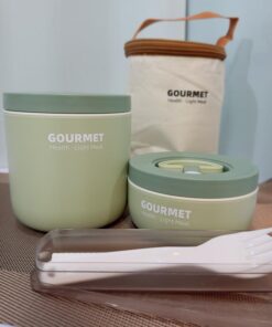 لانچ باکس و ظرف غذای دو طبقه کیف دار طرح کلمن کد 1914