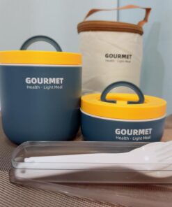 لانچ باکس و ظرف غذای دو طبقه کیف دار طرح کلمن کد 1914