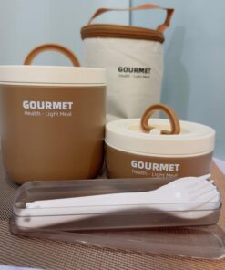 لانچ باکس و ظرف غذای دو طبقه کیف دار طرح کلمن کد 1914