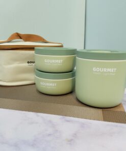 لانچ باکس سه طبقه لاکچری کیف دار طرح کلمن کد 1928