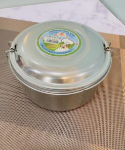 لانچ باکس و ظرف غذا استیل دسته دار گرد کد 1910