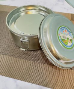 لانچ باکس و ظرف غذا استیل دسته دار گرد کد 1910