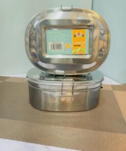 لانچ باکس و ظرف غذای استیل بیضی کد 1911