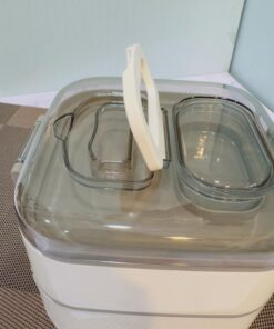 ظرف غذای مربع دو طبقه دسته دار HUA کد 1923