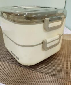 ظرف غذای مربع دو طبقه دسته دار HUA کد 1923