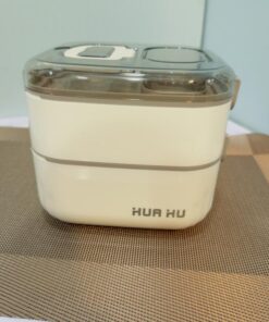 ظرف غذای مربع دو طبقه دسته دار HUA کد 1923