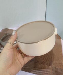 ظرف غذای گرد دو طبقه دسته دار HUA کد 1922