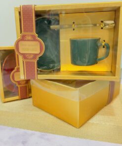 ست فنجان و نلعبکی باکس کادویی رنگی کد 1932