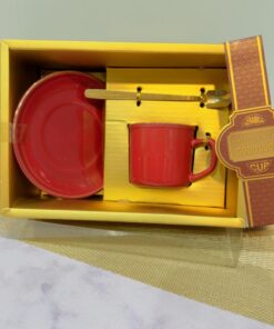 ست فنجان و نلعبکی باکس کادویی رنگی کد 1932