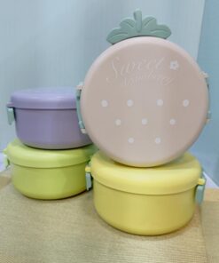 ظرف غذای گرد طرح توت فرنگی کد 1936