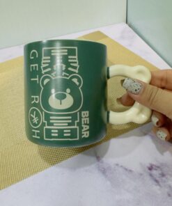 ماگ دسته دار خرس سبز و کرم کد 1944