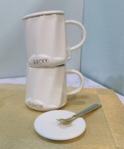 ست ماگ لبه طلایی سفید و مشکی کد 1964