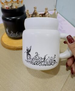 ست ماگ تاجدار سفید و مشکی طرح پری کد 1988