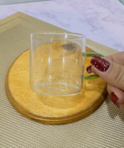 ست 6 تایی شات قهوه پیرکس دسته رنگی دو طرح کد 1989