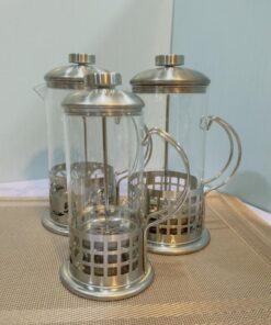 فرنچ پرس استیل دو حجم طرح دار کد 2005