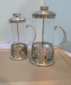 فرنچ پرس استیل دو حجم طرح دار کد 2005