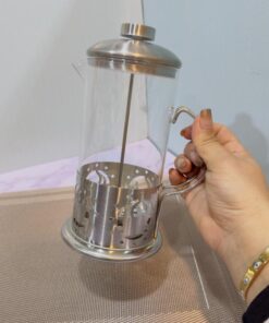 فرنچ پرس استیل دو حجم طرح دار کد 2005