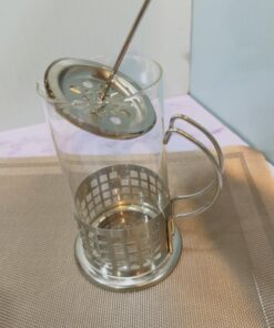 فرنچ پرس استیل دو حجم طرح دار کد 2005