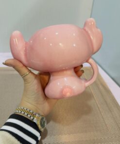 ماگ دست ساز استیچ صورتی کد 2007