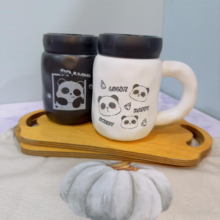 ست ماگ پاندا درپیچی آینه دار کد 2019