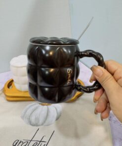 ست ماگ دوتایی طرح بالشتکی سفید وسیاه کد2020